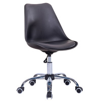 Vente en gros Chaises françaises en plastique marron Chaise à roulettes Chaise de salle à manger avec roulettes