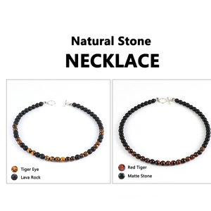 Zooying Natural Mapa Pedra Olho de Tigre Lapis Lazuli Pedra Beads Homens Gargantilha Colar Hematita Lava <span class=keywords><strong>Rock</strong></span> Chain Jóias - Product Image 5