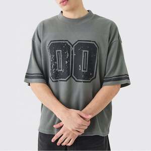 Camiseta personalizada de gran tamaño Boxy Heavyweight Waffle Print Varsity para hombres - Product Image 1