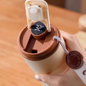 कस्टम स्मार्ट स्टेनलेस स्टील टच स्क्रीन का नेतृत्व किया इन्सुलेट पानी की बोतल धातु टंबलर, तापमान प्रदर्शन नेतृत्व प्रकाश अनुस्मारक के साथ - Product Image 6