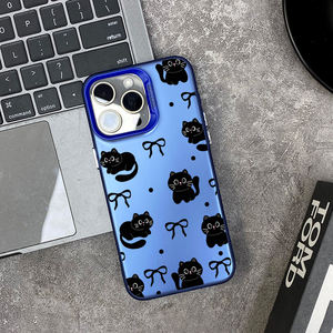 Coque de téléphone en TPU adaptée pour IPhone11 12 13 1415 16 <span class=keywords><strong>petit</strong></span> <span class=keywords><strong>chat</strong></span> <span class=keywords><strong>noir</strong></span> mignon coque argentée colorée coque de téléphone - Product Image 5