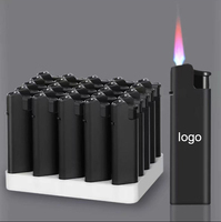 Briquet à gaz gonflable en métal coupe-vent, vente en gros, pas cher, briquet à gaz en métal mat amovible avec logo personnalisé pour la publicité