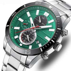 Reloj de Pulsera de Cuarzo Analógico para Hombre, de Acero Inoxidable, Resistente al Agua, con Cronógrafo, Fecha y Agujas, para Asuntos Comerciales - Product Image 3