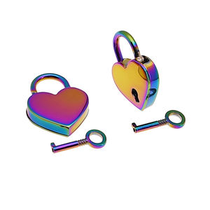 Замок в форме сердца мини-замок из цинкового сплава для ноутбука Радужный цвет - Product Image 3