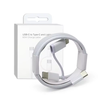 Câble de charge rapide USB-C tressé 2-en-1 pour iPhone 17/16/15/14/13/12/11 PD 60W/20W compatible avec l'imprimante