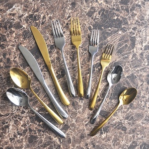 Hotel restaurante utilizados de acero inoxidable cubiertos de oro y plata cubiertos conjuntos - Product Image 6