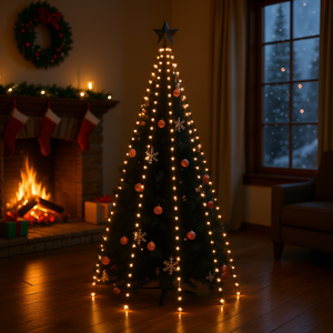 Christmas Tree <b>Net</b> <b>Lights</b> 300 LEDs 118.1 Inches Soft Warm White For Festive Decorations - Product Image 2