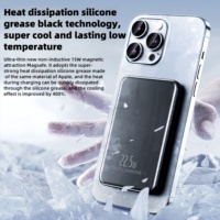 Vente flash - Batterie externe magnétique sans fil 15W/20W en alliage d'aluminium certifiée CE, Li-Polymère, 5000/10000mAh, charge ultra-rapide, ultra-fine