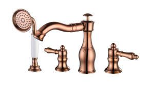 עלה זהב אגן ברז אלגנטי אמבטיה ברז אמבטיה מיקסר ברז פליז כיור ברז יחיד ידית אחת חור מנוף ברז - Product Image 5