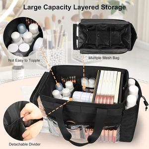Sac à cosmétiques portable personnalisé avec poignée souple et fermeture à glissière pour maquilleur(se) - Product Image 3