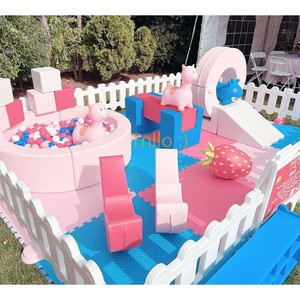 Location d'événement de fête commerciale anniversaire louable Kiddie blanc vert Pastel <span class=keywords><strong>Beige</strong></span> équipement de terrain de jeu Soft Play Pit Ball Pit - Product Image 3