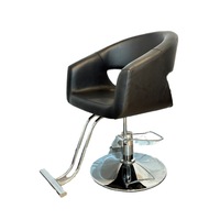 Fauteuil de Barbier en Acier Inoxydable en Gros avec Accoudoirs Rotatifs, Design Moderne Personnalisable, Base Métallique et Repose-Pieds en Métal pour Coiffeur