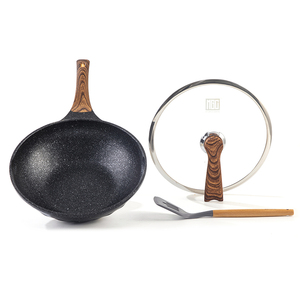 MGC Custom Medical Stone Antiadherente <span class=keywords><strong>M</strong></span>ármol Ligero Plano-Fondo Antiadherente <span class=keywords><strong>Wok</strong></span> Pan General Sartén - Product Image 1