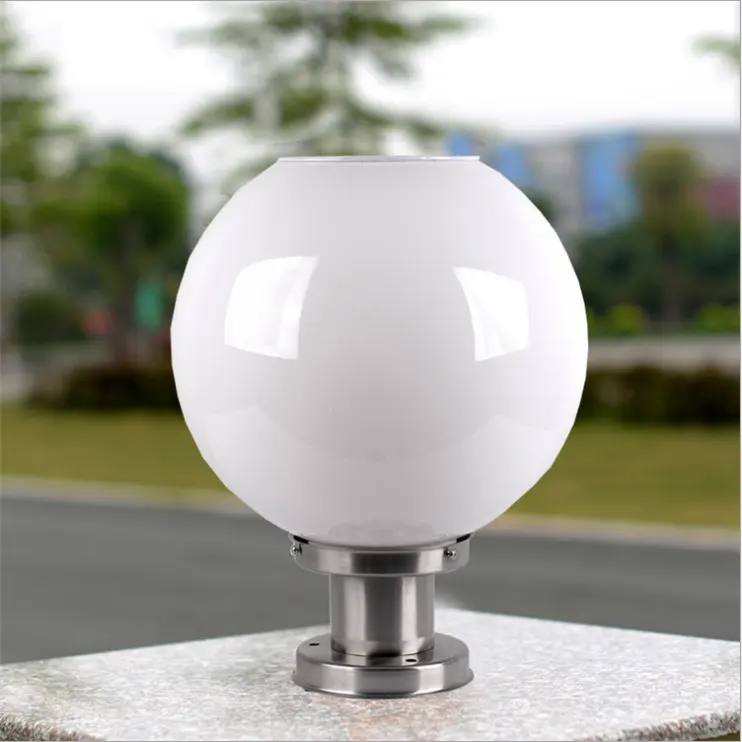 Solar lights outdoor pillar light ball garden 200MM villa park square post top led decorative wall lamp globe landscape