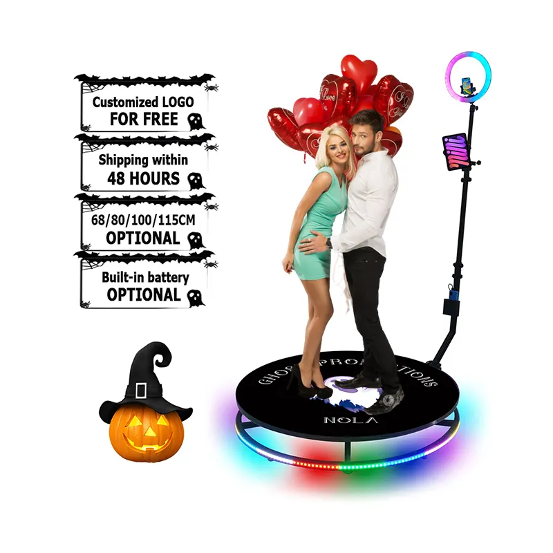 Free Logo Selfie 360 Degree Spin Video Camera Photobooth Machine Led Ring Light Automatic Rotating DHL Shipping 360 Photo Booth