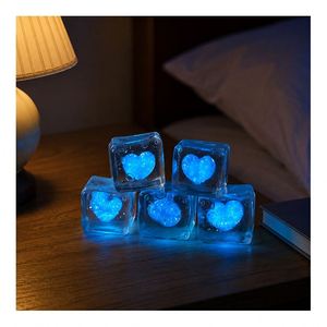 Promotional <b>Light</b> up Heart <b>Cube</b> Stress Ball Soft Squeeze Toy Luminous Squishy Fidget Sensory Office Gift Supply - Product Image 3
