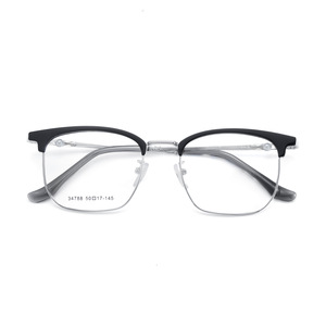 Lunettes de vue unisexes tendance demi-cerclées, verres rectangulaires en résine, style mode 34788, origine Danyang - Product Image 1