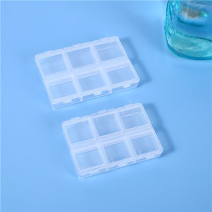 Transparent Plastic 6-Compartment Pillbox Small Portable Medicine Storage Case For On-The-Go Use - Product Image 3