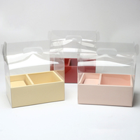 Boîte à fleurs de mariage portable transparente en PVC, petite boîte d'emballage pour gâteau transparente, boîte cadeau pour anniversaire, Saint-Valentin