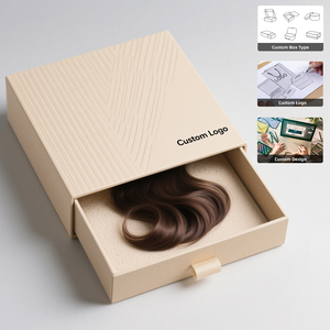 Emballage de perruques personnalisées en matériau mat écologique fait à la main boîte en carton magnétique avec satin - Product Image 1