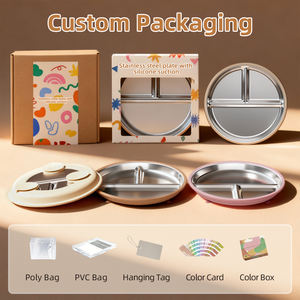 आसान साफ सतह बेबी फूड ग्रेड एंटीमाइक्रोबियल सिलिकॉन लिपटे स्टेनलेस स्टील विभाजित लीक-प्रूफ डिशवॉशर सुरक्षित प्लेट बच्चों - Product Image 2