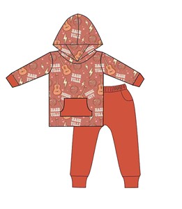 Set di abbigliamento per bambini e bambine autunno inverno felpa con cappuccio in bambù pantaloni tuta da ginnastica per bambini - Product Image 1