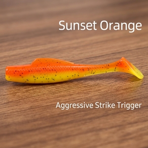 <span class=keywords><strong>Leurre</strong></span> <span class=keywords><strong>flottant</strong></span> <span class=keywords><strong>souple</strong></span> en TPE de 8 cm, 56 couleurs, avec design queue en T à palettes, adapté à la pêche en eau salée et en eau douce. - Product Image 4