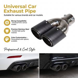Accesorios Universales para Automóviles, Punta de Silenciador de Fibra de Carbono y Acero Inoxidable, Tubo de <span class=keywords><strong>Escape</strong></span> Apto para Todos los Autos - Product Image 1