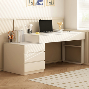 <span class=keywords><strong>Scrivania</strong></span> a L con Cassettiera di Dimensioni Personalizzabili per Appartamenti Piccoli, Tavolo da Studio con Sedia per Camera da Letto e Soggiorno per Ragazze - Product Image 3