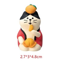 Glückliche Orange Katze Harz-Ornament-Set Pyramiden-Design Handgefertigt Handbemalt Niedliche Mini-Figur Heim-Desktop-Dekoration Musikliebhaber