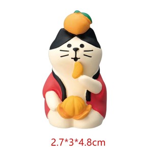 Ensemble d'ornements en résine Chat Orange Porte-Bonheur, design pyramidal, mini figurines mignonnes pour la décoration de la maison et du bureau, thème créatif religieux féerique et festif - Product Image 6