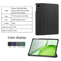 Étui de protection antichoc léger à trois volets en cuir PU mince avec support pour tablette Honor Pad X9b Max 13 pouces