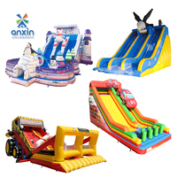 Série de toboggans gonflables de qualité commerciale, utilisation sèche et humide, double piste, toboggans à thème pour enfants et adultes