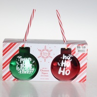 Vente en gros de gobelets transparents en verre pour boire en forme de boule de Noël avec gobelets en paille