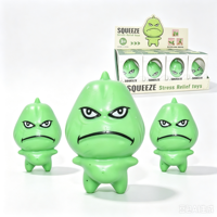 Jouet Squishy Citrouille Amère en Forme de Visage Enfurié, Jouet Anti-Stress Souple à Presser, Boîte de Présentation en Gros