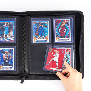 Album de rangement pour cartes sportives et TCG en cuir PU <span class=keywords><strong>JVD</strong></span> Premium à 4 pochettes, capacité de 128 protège-cartes à chargement par le haut - Product Image 2