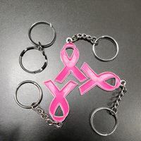 Porte-clés personnalisé pour la sensibilisation au cancer du sein, imperméable, durable, léger, en PVC souple 3D, plusieurs couleurs disponibles