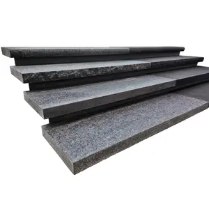 Kích thước lớn bên ngoài flamed tuyệt đối Đen Granite cầu thang bước đi ngoài trời