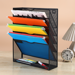 Organizzatore <span class=keywords><strong>da</strong></span> <span class=keywords><strong>Scrivania</strong></span> in Metallo Nero a 5 Livelli Personalizzabile, Porta Documenti Verticale con Vassoio Inferiore - Product Image 4