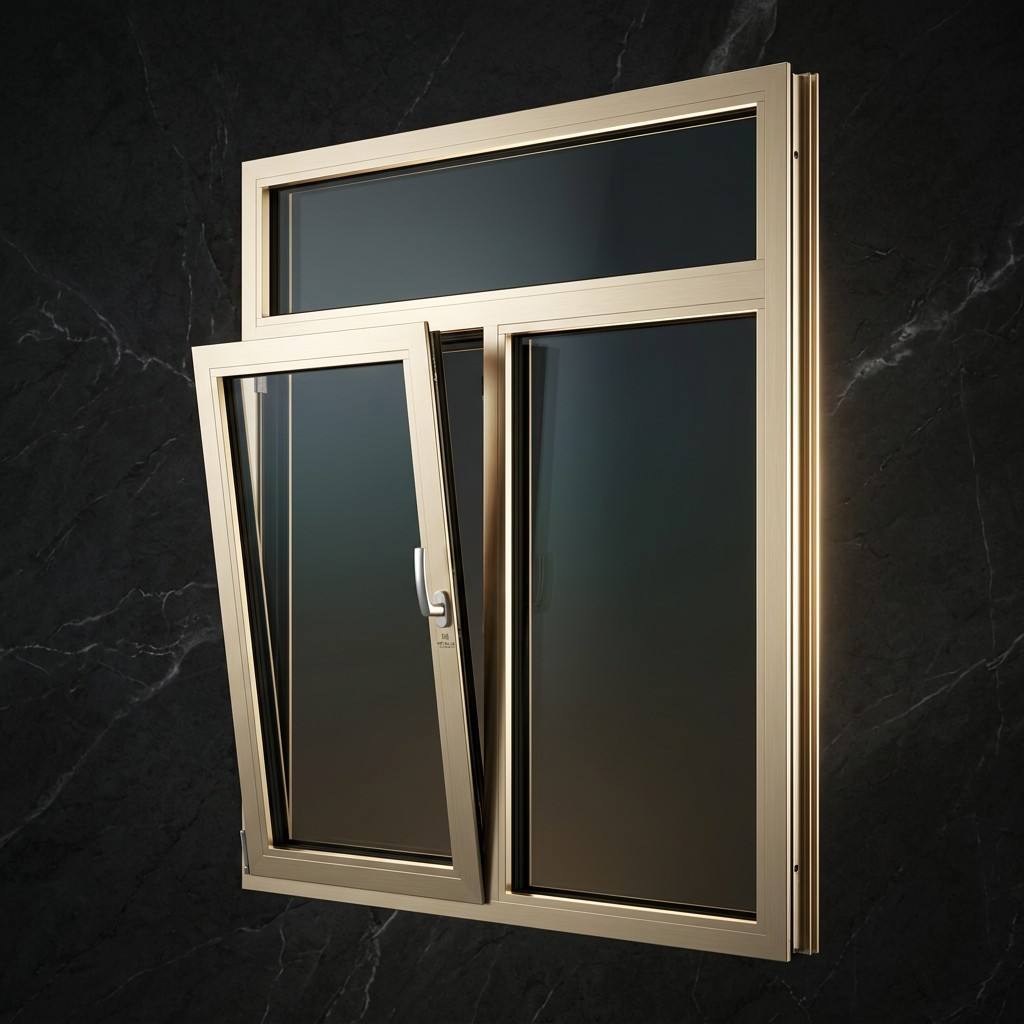 HUACAI Sound Insulation Aluminum Alloy Fixed Window Triple Layer Tempered Glass Midcentury Modern Design Villa Kitchen Bathroom · image 4
