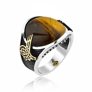แหวนเงิน925K ตุรกีออตโตมัน Tugra ผู้ชาย - Product Image 2