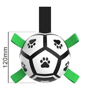 आउटडोर इंटरैक्टिव कुत्ते खिलौनों के लिए उच्च गुणवत्ता वाले नॉनटॉक्सिक पीयू बाइट फुटबॉल इंटरैक्शन खिलौना डॉग सॉकर बॉल बाइट प्रतिरोधी