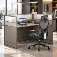 Poste de travail modulaire avec écran de confidentialité, bureau individuel pour employé avec prise électrique, projet de cloisonnement de bureau à aire ouverte