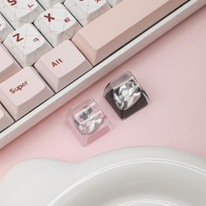 Teclado Mecánico con Eje Cruzado y Tecla de Corazón Africano Transparente de Resina Personalizada, Superventas Transfronterizo - Product Image 5