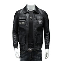 Nouvelle veste aviateur militaire homme automne-hiver 2026, grande taille, coupe ajustée, revers brodé, marque OEM