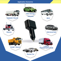 Traceur GPS Véhicule SOS 4G GSM 2G avec Chargeur Sans Fil Allume-Cigare, Surveillance Vocale, Placement sur Tableau de Bord, Application Android, LBS, PC