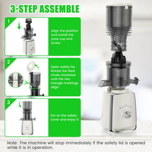 Exprimidores de Prensado en Frío - Exprimidores Masticadores con Boca de Alimentación Grande de 5.3'', Alto Rendimiento de Jugo de 300W, Dos Vasos de 800ml - Product Image 6