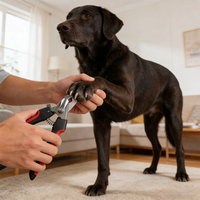 Coupe-ongles pour chiens professionnels, écologiques, en acier inoxydable, avec protection de sécurité, pour chiens de grande et moyenne taille
