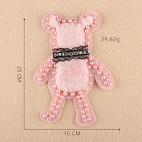 Mignon Animal Lapin Ours Fourrure Patch En Gros Fleur Perlé Patches Abs Perles Patch pour Vêtements