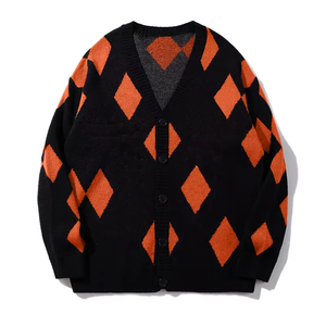 <span class=keywords><strong>Cardigan</strong></span> da Uomo in <span class=keywords><strong>Lana</strong></span>/Acrilico <span class=keywords><strong>Nero</strong></span> con Scollo a V, Personalizzabile ODM, Alta Qualità, Anti-Pilling, per l'Inverno - Product Image 1